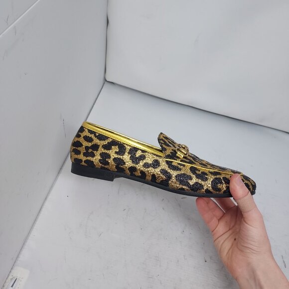 Gucci Jordaan Gold Black Leopard Horsebit Loafer Shoe - Picture 10 of 11
